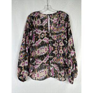 Show me Your Mumu High Low Top Womens Size S Long Sleeve Sheer Beach BOHO